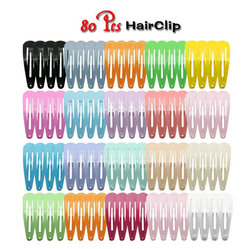 

80PCS 30 Color Baby Girls Metal Droplets Hair Clips For Girls Fashion Hairgrip Snap BB Clip Baby Hair Accessories Hairpins