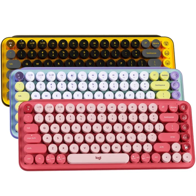 

P op Keys Wireless Mechanical Keyboards with Customizable E moji Keys Office Retro Keyboards