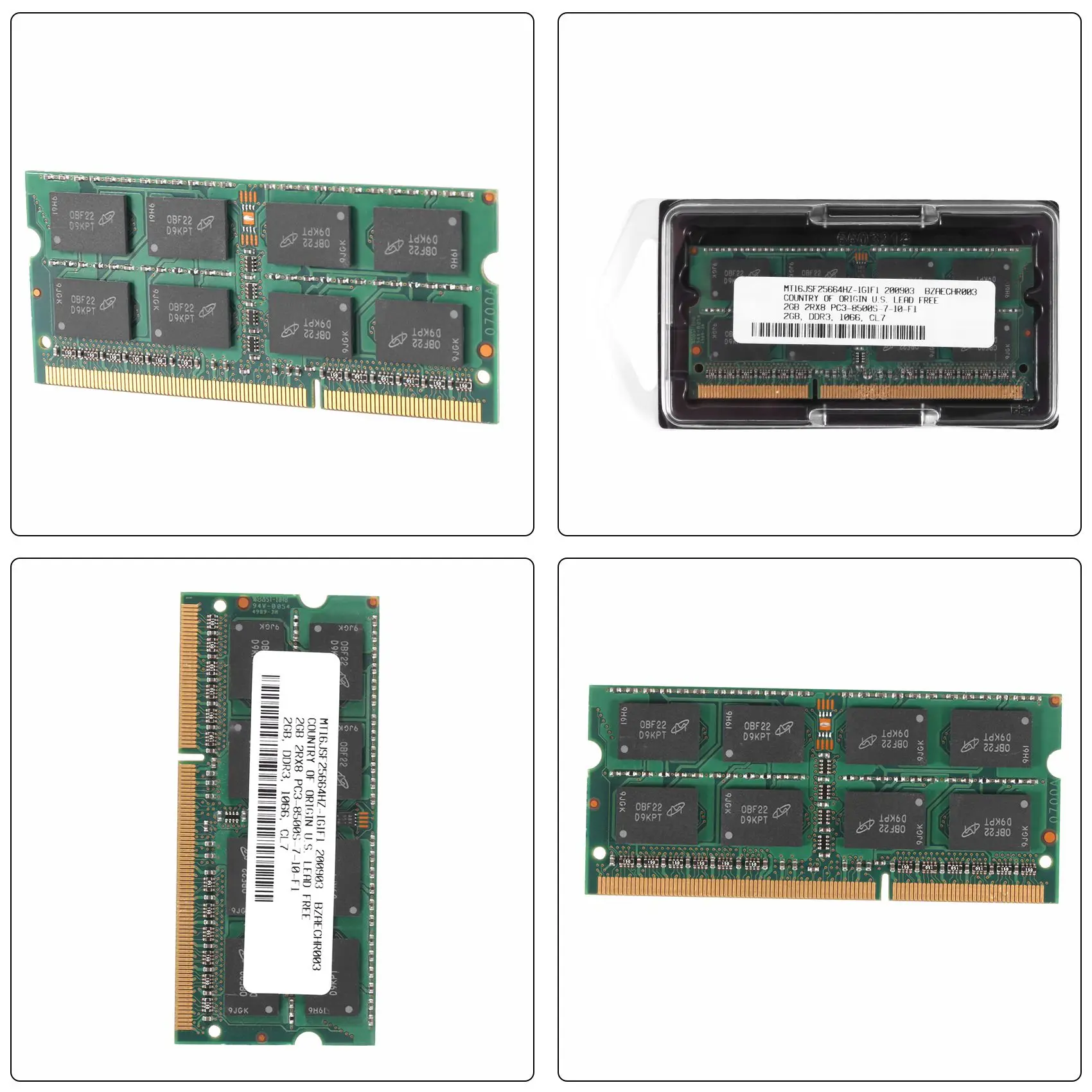 Оперативная память DDR3 для ноутбука 2 Гб ОЗУ 2RX8 1066 МГц 1 5 контактов в