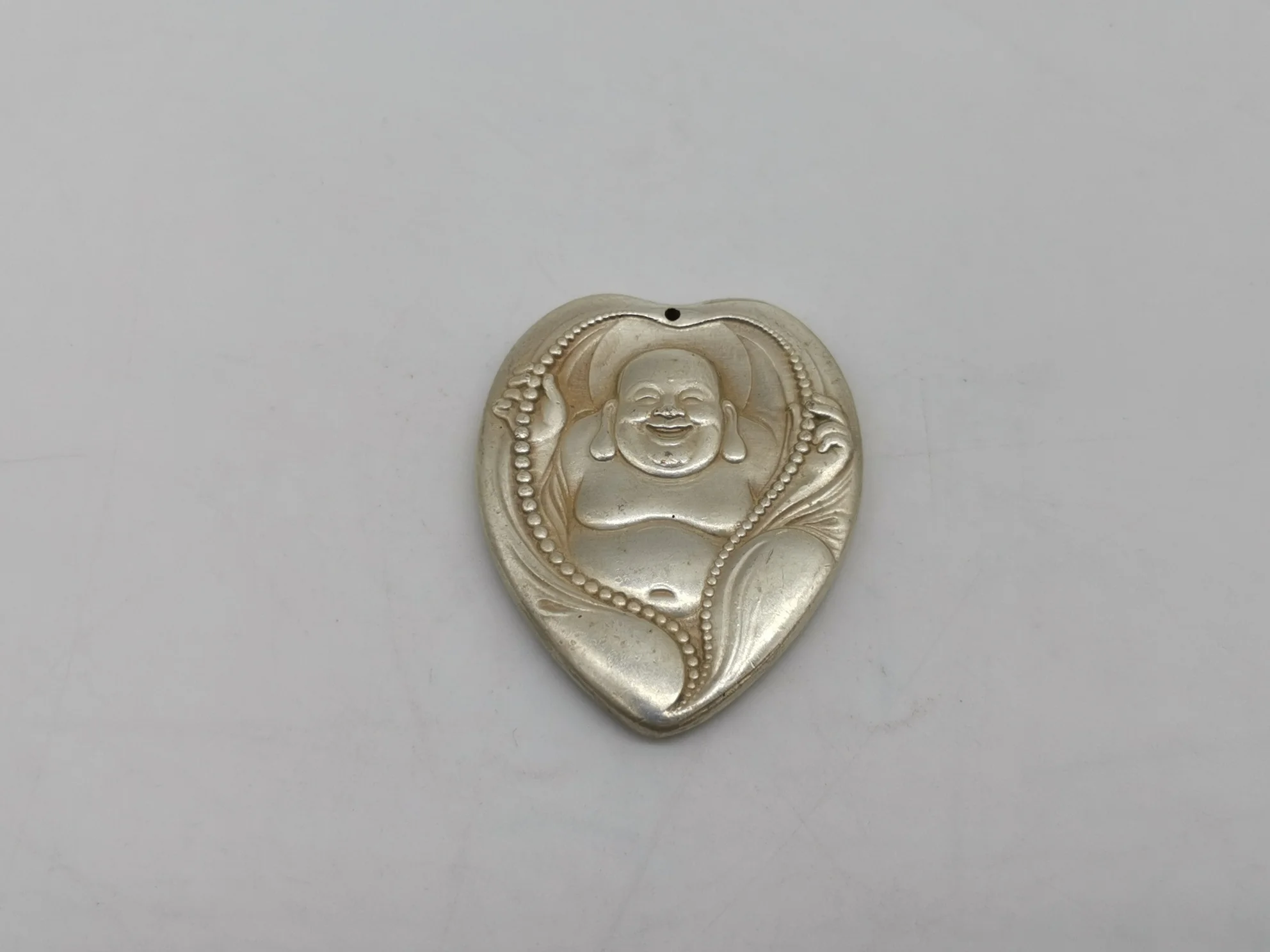 

Chinese Exquisite Tibet Silver Dispel Evil Maitreya Buddha Statue Amulet Necklace Pendant Metal Handicraft