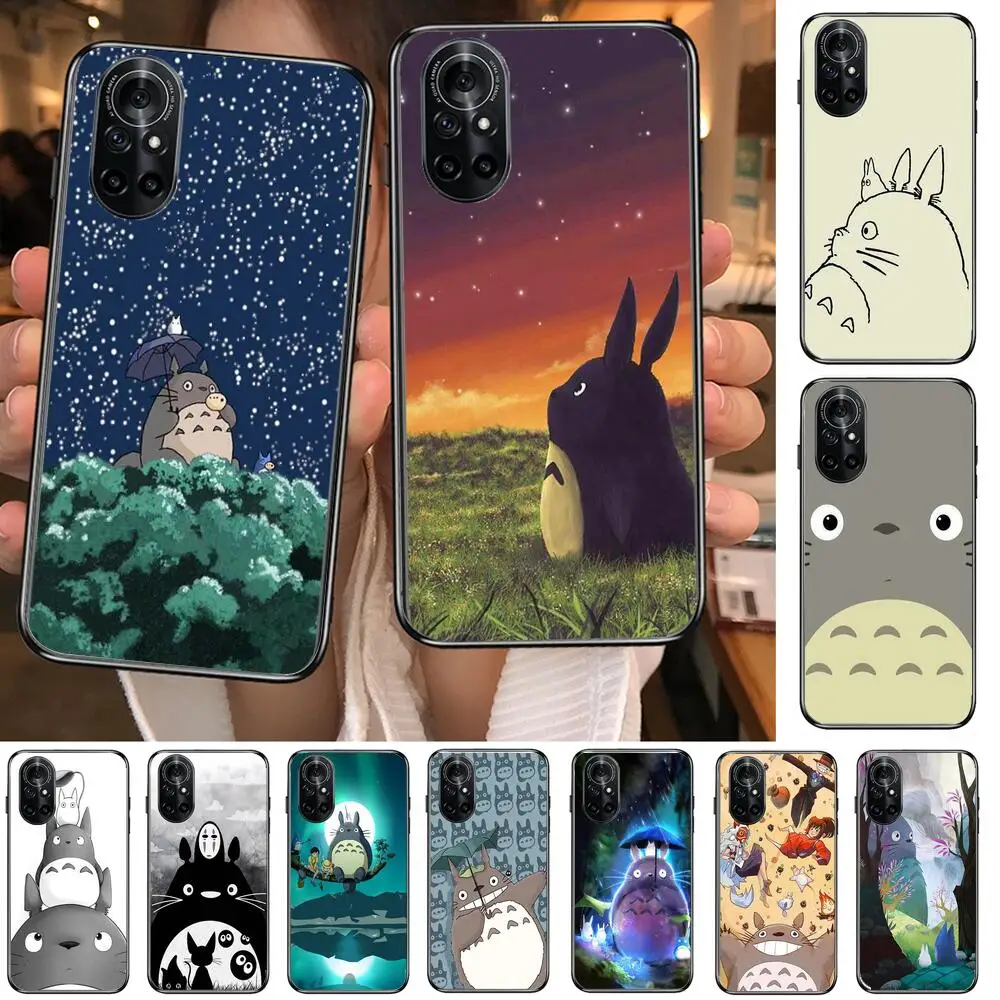 

kawaii Totoro Anime Clear Phone Case For Huawei Honor 20 10 9 8A 7 5T X Pro Lite 5G Black Etui Coque Hoesjes Comic Fash design