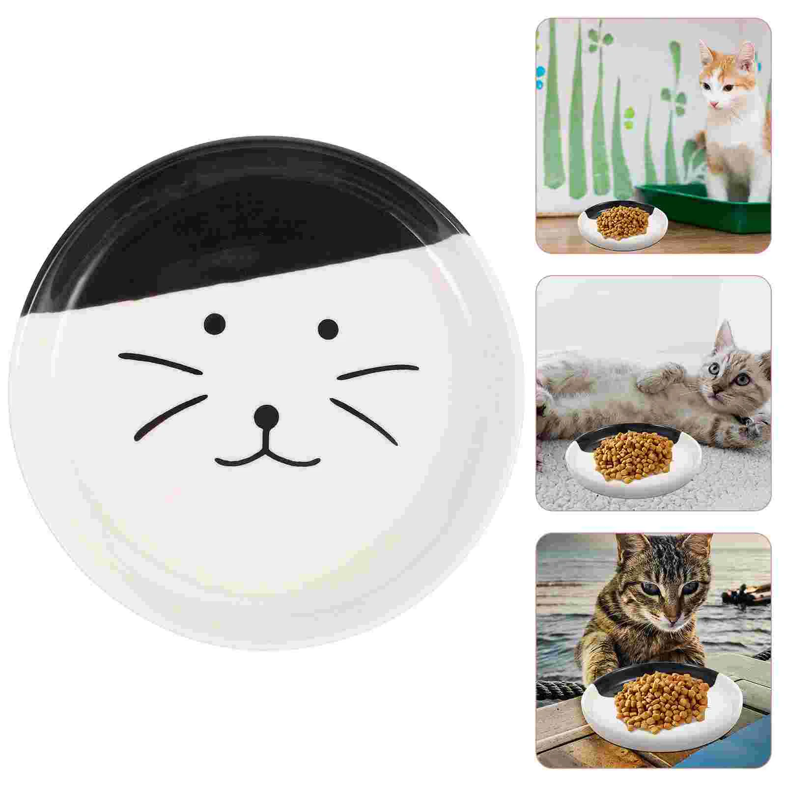

Neck Guard Cat Ceramic Bowl Cats Whisker Relief Ceramics Daily Use Feeding Plate