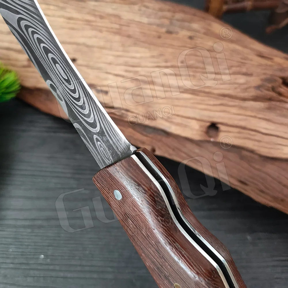 Складной нож мясника 5CR1 5 стальной нож-банан кухонный шеф-нож лазерный дамасский