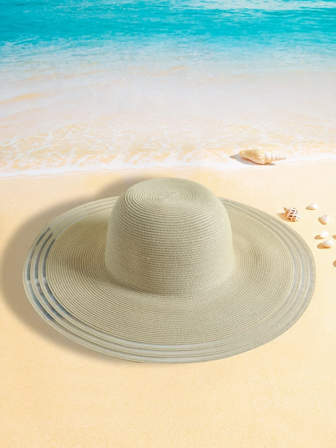 

Hats gorras sombreros capshat Contrast Mesh Wide Brim Straw Hat beach
