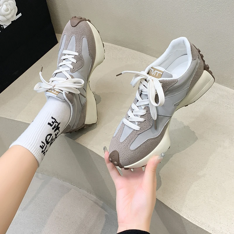 

Спортивная обувь, Вулканизированная обувь, плоская повседневная обувь, сетчатые легкие и дышащие женские кроссовки на шнуровке для женщин