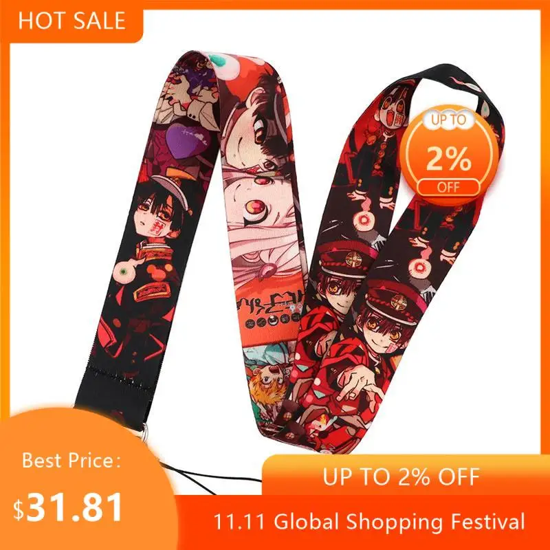 

30pcs Toilet Bound Hanako kun Lanyard Badge ID Mobile Phone Rope Key Lanyard Neck Straps Accessories webbings ribbons