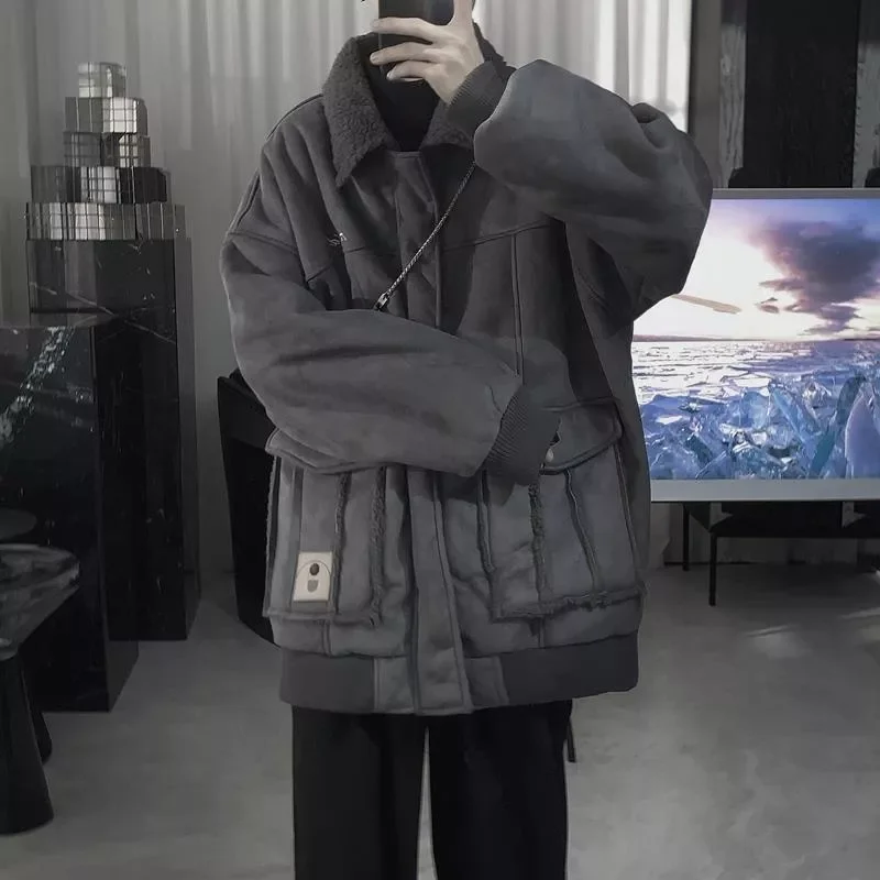 

Куртка Мужская/женская из овечьей шерсти, с большими карманами