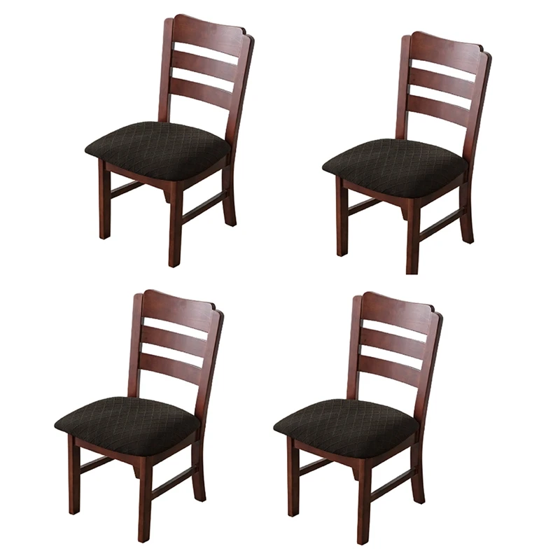 

Съемные моющиеся эластичные жаккардовые чехлы для стульев, 4 шт., пылезащитные чехлы для стульев в столовую, чехлы для подушек на сиденья, чехлы