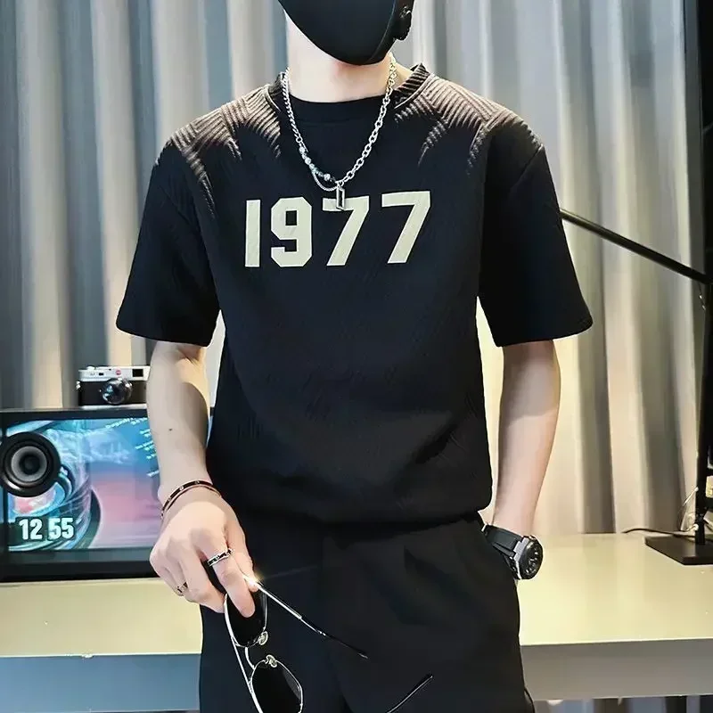 Высококачественная футболка с короткими рукавами мужская летняя модная