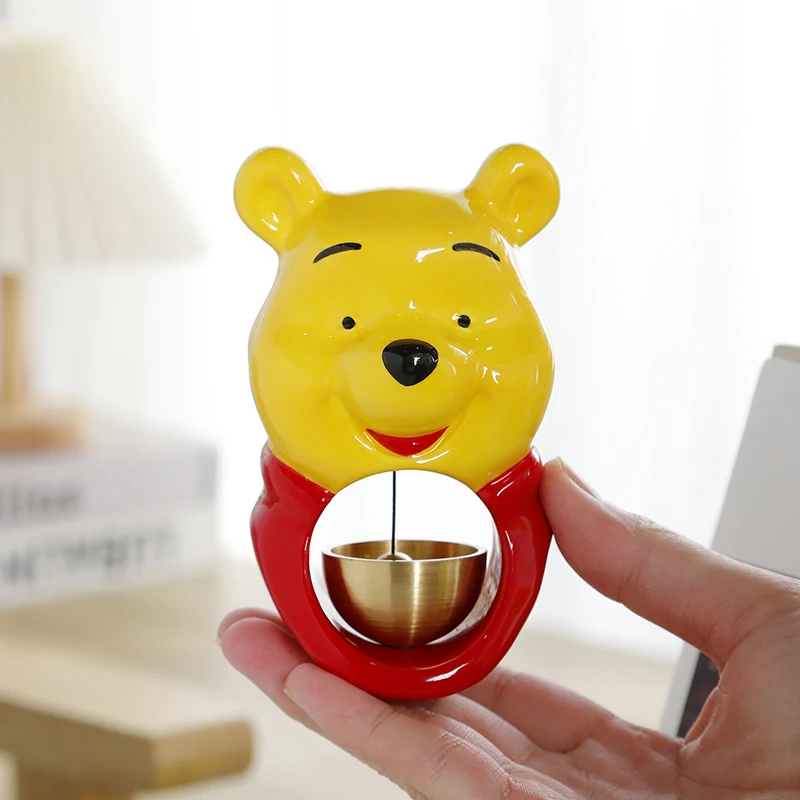 

Симпатичный Керамический дверной звонок с медведем-пухом из аниме Disney, дверной звонок на присоске из латуни, домашний звонок с напоминанием о двери