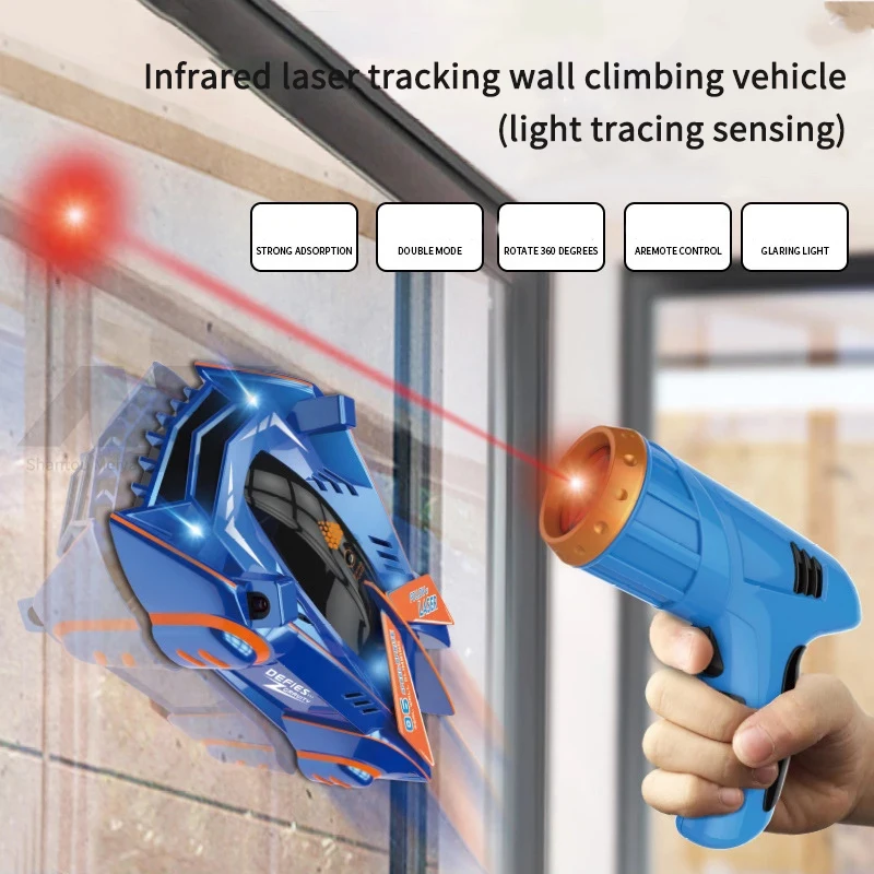 

RC Car Stunt Infrared Laser Tracking Wall Ceiling Climbing Follow Light Drift 360 Rotating Electric Anti Gravity Car Metal Toys