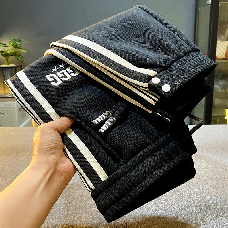 High-End Loose Tappered Sweatpants Men's Autumn 2024 New Knitted Trousers American Harem Sports Pants