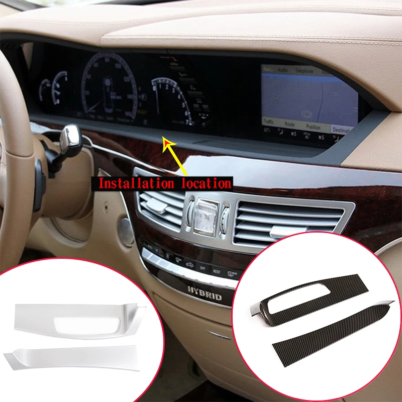 

For Mercedes Benz S Class W221 2005 -13 Car Center Console Dashboard Under Surface Decoration Panel Stickers Abs Car Accessories