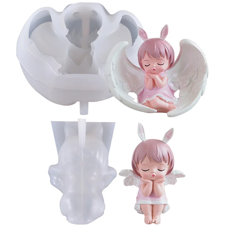 

DIY Candle Mold Angel Epoxy Resin Scented Candle Soap Mold Plaster Silicone Mold Christmas Gift Home Decor INS Style 2023 New