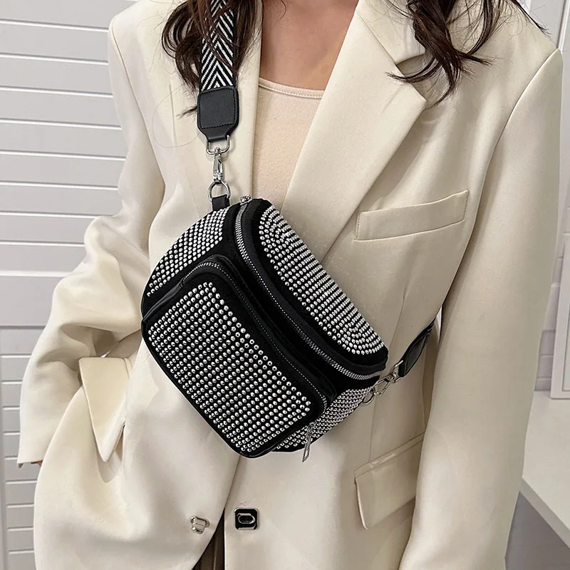 

Ladies Waist Bag Hip pack Fashion Rivet Fanny pack Brand Designer Shoulder Crossbody Chest Bags Fashion Leather Female Belt Bags