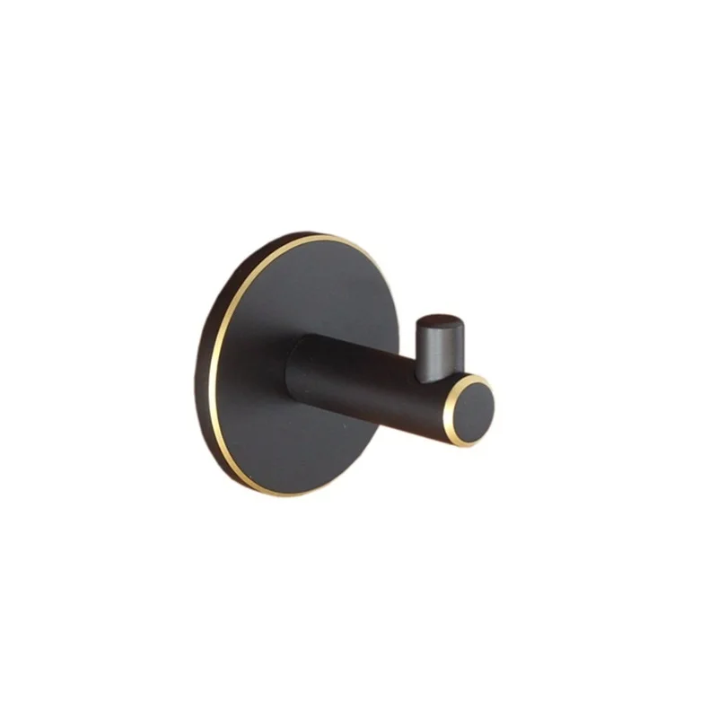 

Solid Brass Brushed Gold Coat Hook Nordic Simple Clothes Hook Wall Hook For Kitchen, Bathroom, Living Room Matte Black Robe Hook