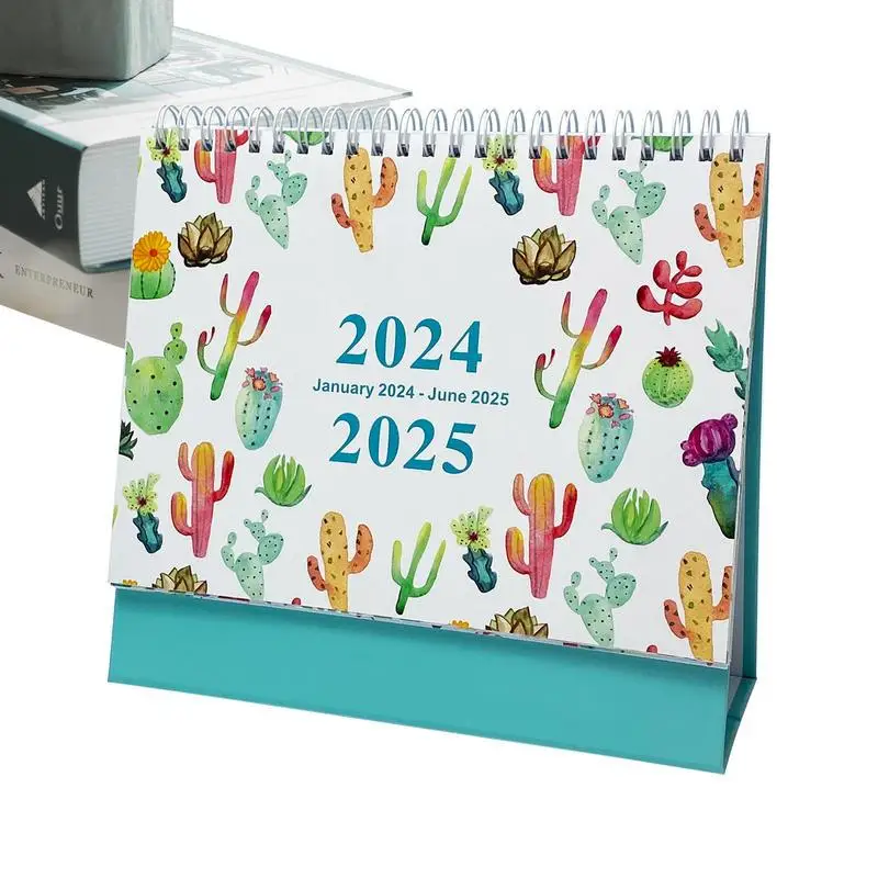 

Desk Calendar 2024-2025 2024 To 2025 Stand Up Desktop Calendar 18 Months Multifunctional Minimalist Practical Standing Calendar
