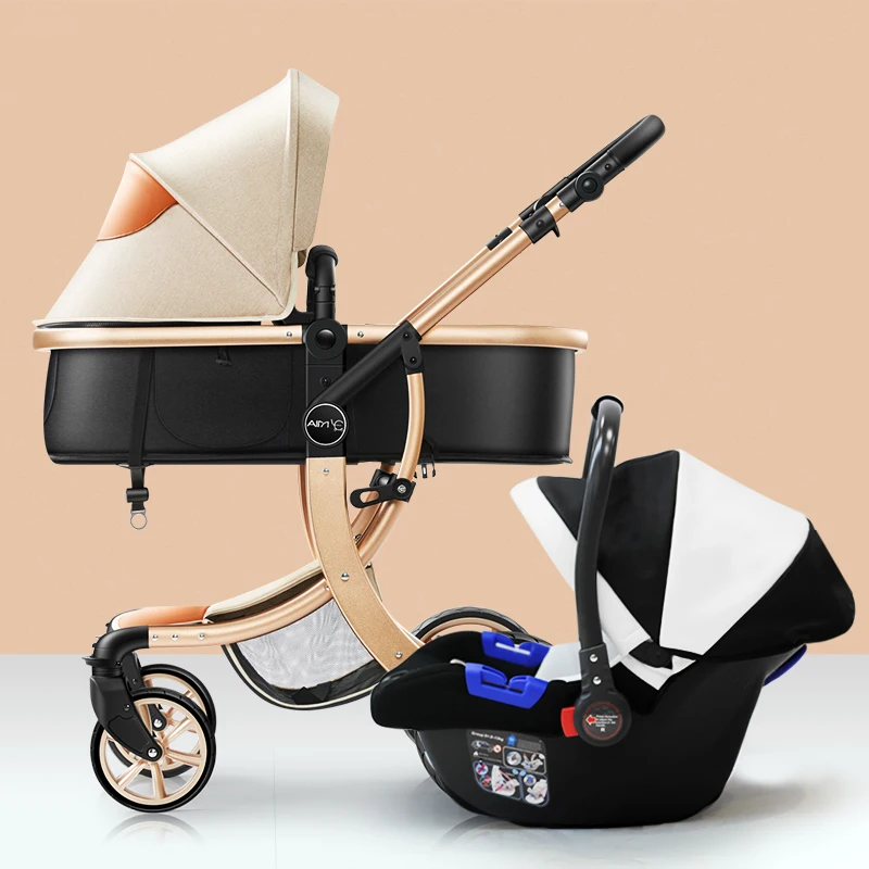 New Baby stroller can sit and lie high landscape baby children light folding newborn 0-3 years old stroller  bassinet stroller