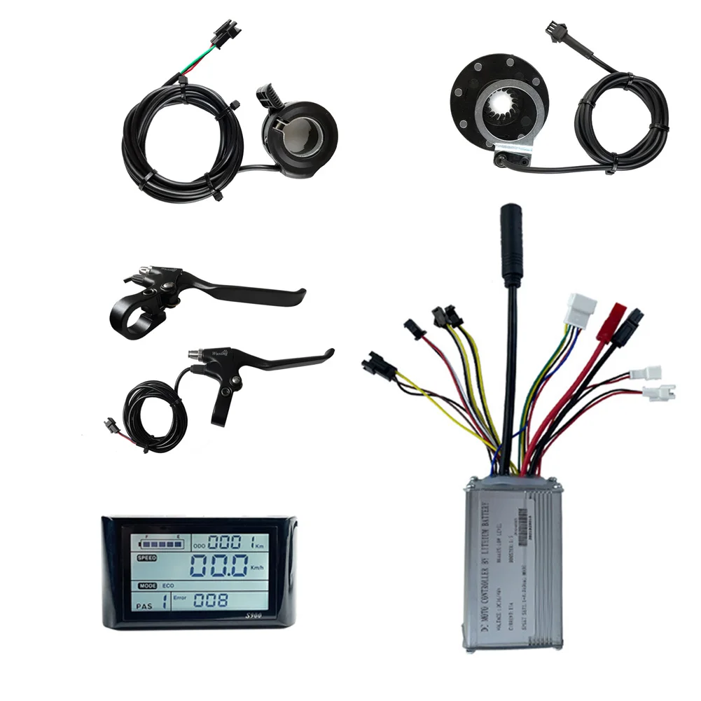 

E-Bike JN Controller 36V 48V 250W 15A Controller LCDS900 Display 8 PAS Throttle Brake Lever Set Waterproof Electric Bicycle Part