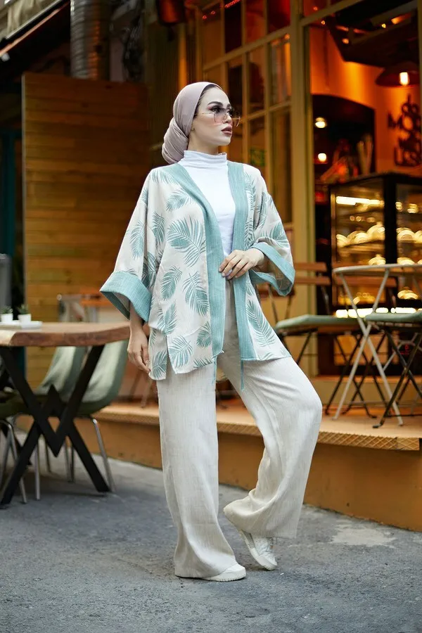 TUGBA Muslim Women 'S kimono Cardigan İslamic Muslim Turkiye outfit for summer spring casual ladies turkish 2021