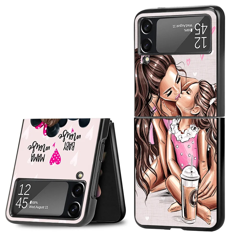 Матовый чехол для телефона Samsung Galaxy Z Flip6 5G Flip5 Flip4 Flip3 ZFlip 6 3 4 5 Super Mom Baby Girl Boy жесткий