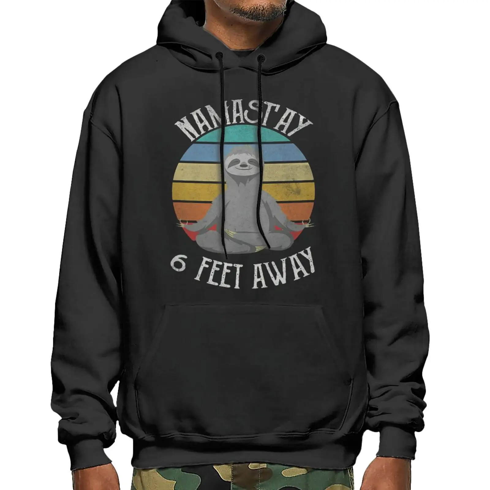 

Namaste 6 Feet Away Lazzy Sloth Hoodies Clothing Sweaters For Men Graphic Hoodie Men's Hoodie Sweatshirt Hoodies Women Cosplay