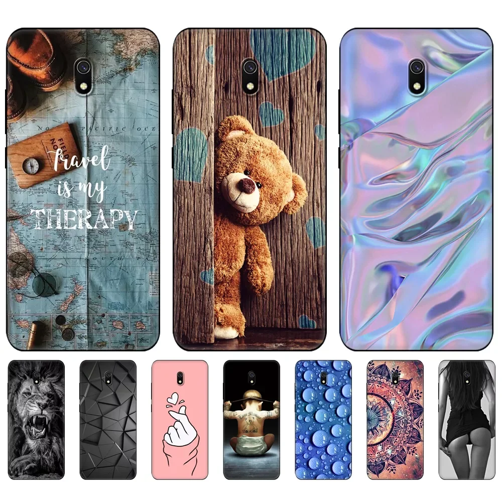 

For xiaomi redmi 8a case soft silicon back phone cover on redmi 8a bumper hongmi 8a shell bag redmi8a coque black tpu case