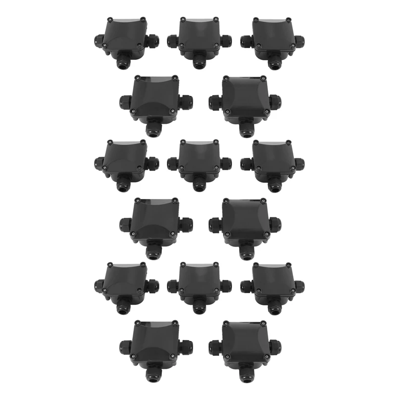 

Распределительная коробка, 15 шт. водонепроницаемый кабельный разъем IP68, большая трехсторонняя распределительная коробка диаметром 5,5-10,2 мм...