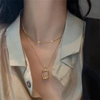 ins gold niche net red collarbone chain fashion necklace female niche design overlay necklace