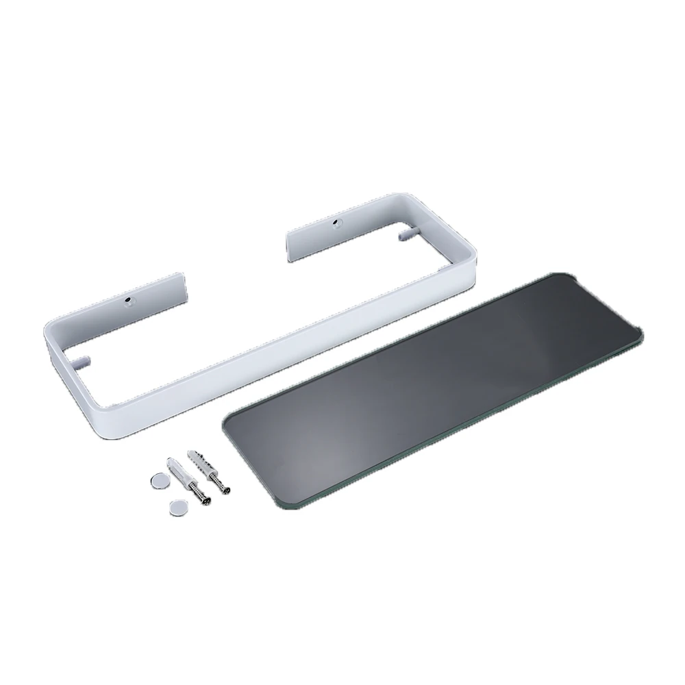 Стеклянная полка для шампуня и душа 20-40 см настенные косметические полки