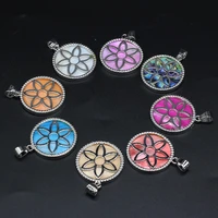 10pcs natural stone shell pink abalone round pendant for jewelry making diy necklace earring accessories charm gift party32x32mm