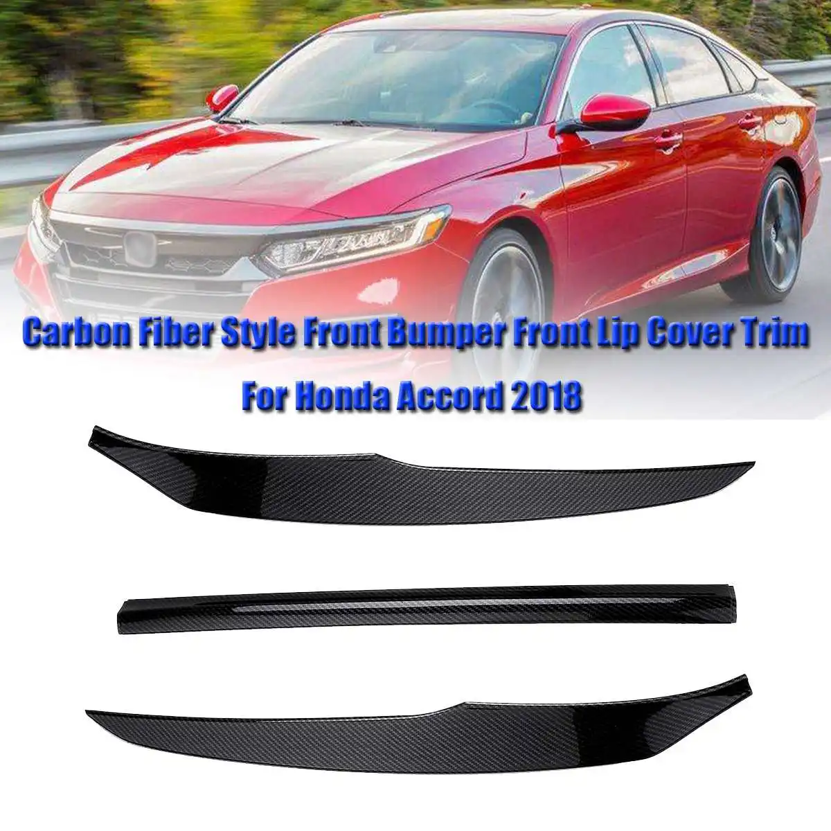 

High Quality Car Front Bumper Spoiler Lip Splitter Body Kit Bumper Diffuser Guard For Honda For Accord 2018 Front Bumper Lip