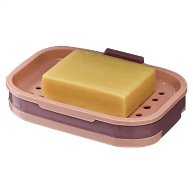 

Bathroom Soap Holder Wall Mount Soap Rack No Drilling Wall Mounted Double Layer Soap Holder Soap Dish Soap Self-Adhesive