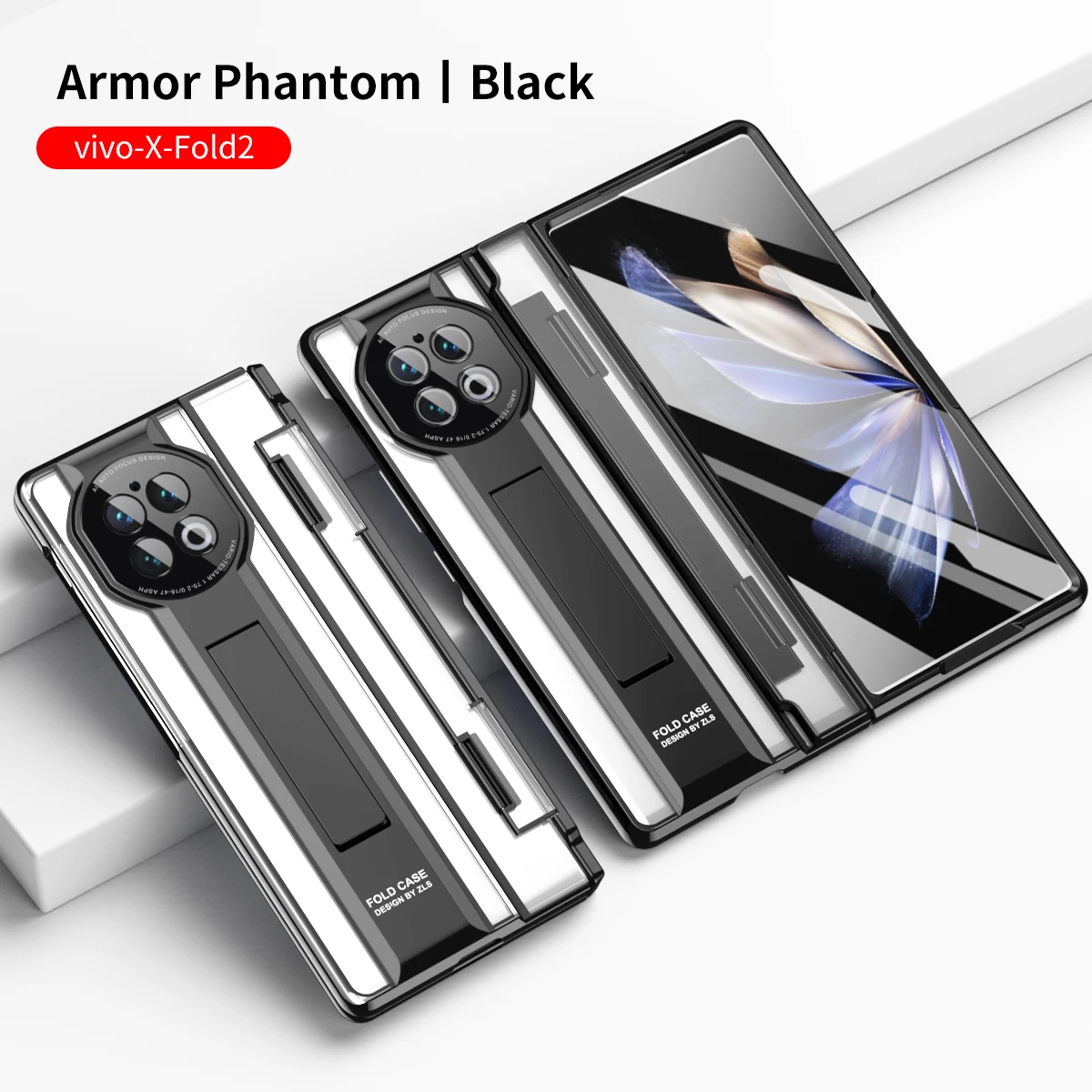 

Phantom Armor Leveling hinge Folding Case For Vivo X Fold 2 5G Kickstand Case Glass Screen Film Protection Cover For X Fold2