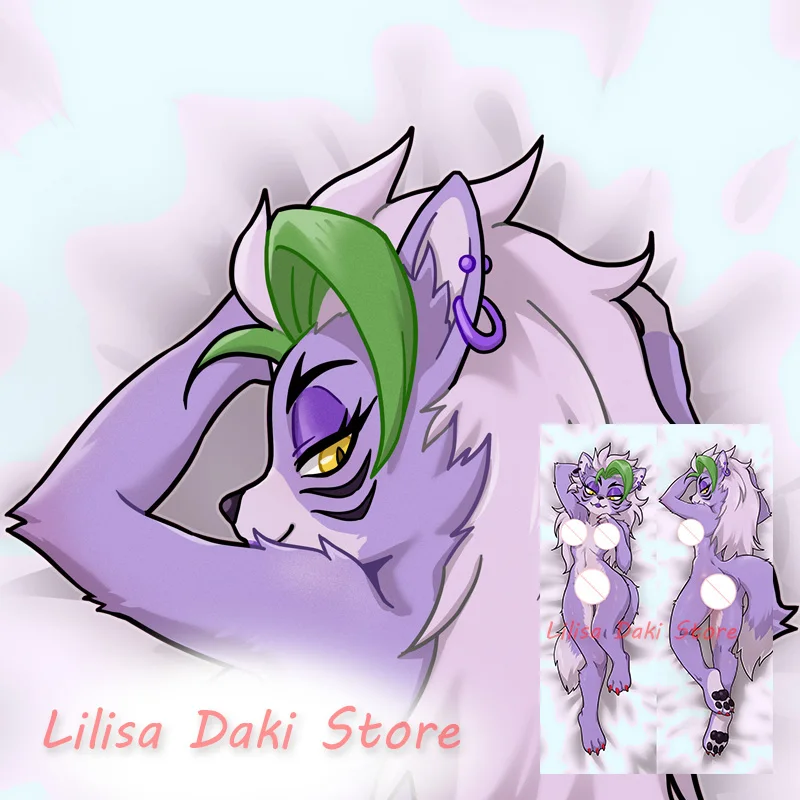 Наволочка Dakimakura Roxanne Wolf из аниме двусторонняя наволочка с принтом в натуральную