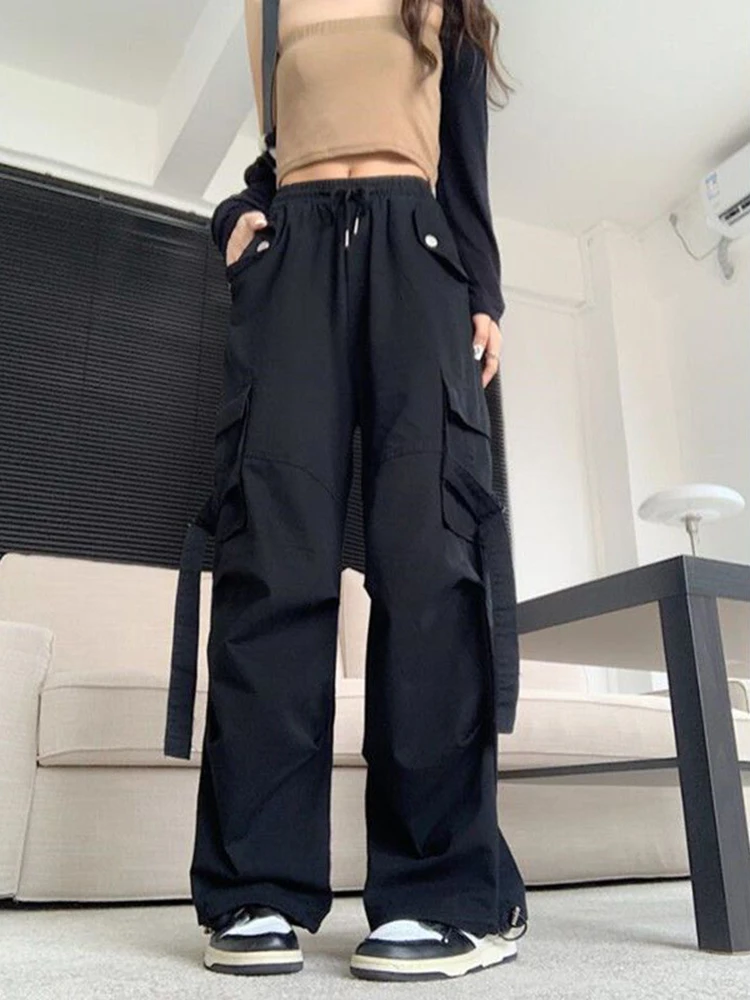 

Casual Baggy Cargo Pants Women Y2K Streetwear Harajuku Baggy Track Straight Pants 2023New Wide Leg Joggers Overall Trousers Lady