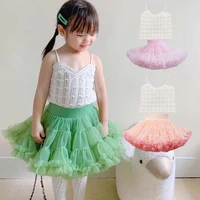 mila chou 2022 summer baby girls hollow out camisoletopavocado green tutu skirt 2pcs suit children cute set outfit kids clothes