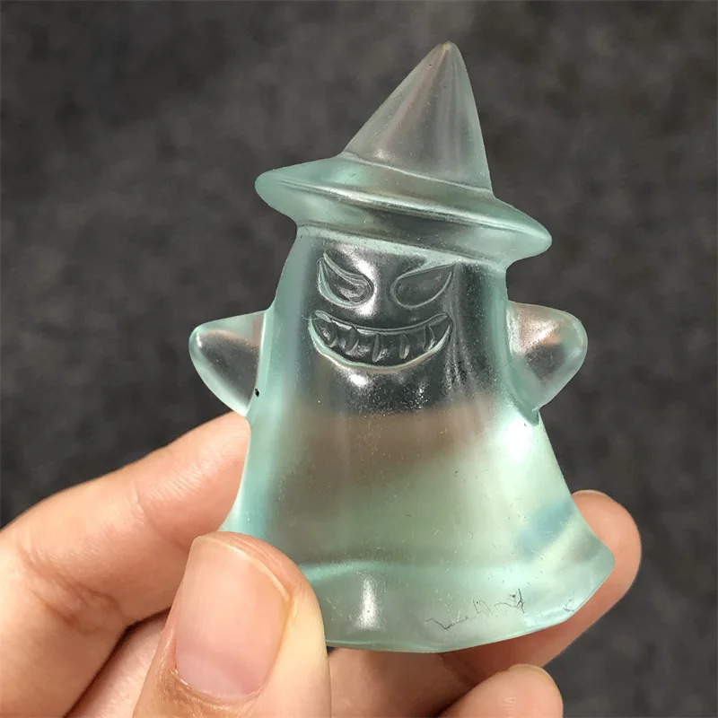 

High-quality Glass Ghost Statue Stone Carved Sculpture Ornament Healing Reiki Quartz Crystal Witchcraft Halloween Gift