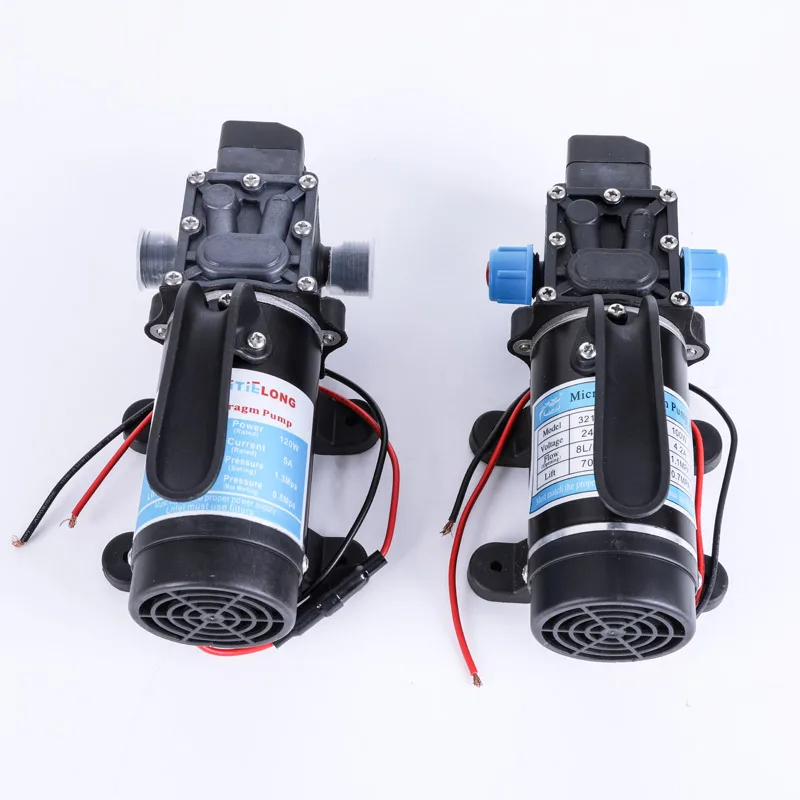 

Сельскохозяйственный Электрический водяной насос Reflux 12 В/24 В, черный микродиафрагменный спринклер высокого давления, автомобильный водяной насос 15 Вт-120 Вт