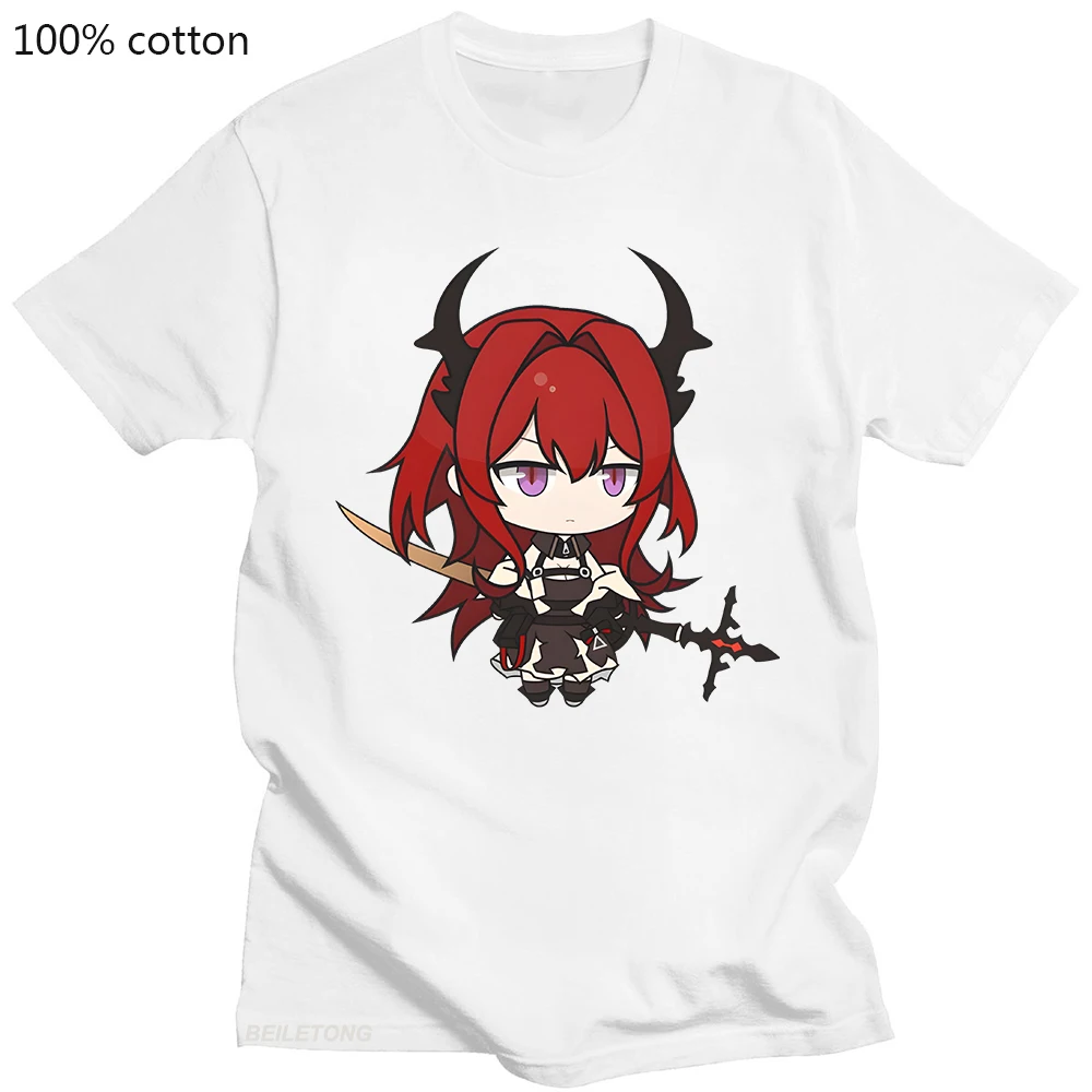 

Surtr Kawaii Cartoon T-Shirt Hot Game Arknights Tshirt Women Casual Graphics Summer Short Sleeved White T-Shirt Oversized Cotton