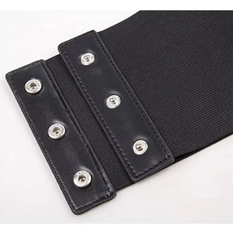 Damskie paski gorsetowe Skóra syntetyczna Gotycki modny pasek z kwiatowym haftem do wyszczuplania Vintage Czarny szeroki pas ...