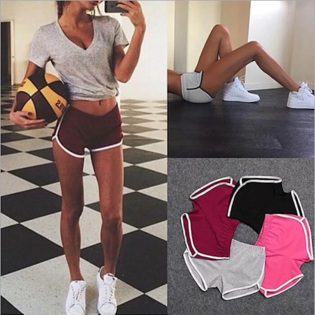 

Sports shorts women's home leisure solid color fashion Yoga beach pants hot pants