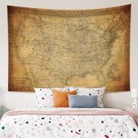 map wall tapestry old 19th century map of the united states print 100 microfiber fabric corridor bedroom living room home decor