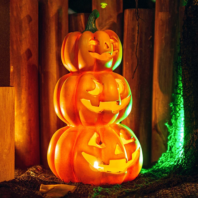 

Garden Decor Creative Lantern Decoration Flashing Ghost Festival Halloween Pumpkin Led Lamp Halloween Tabletop Decorations