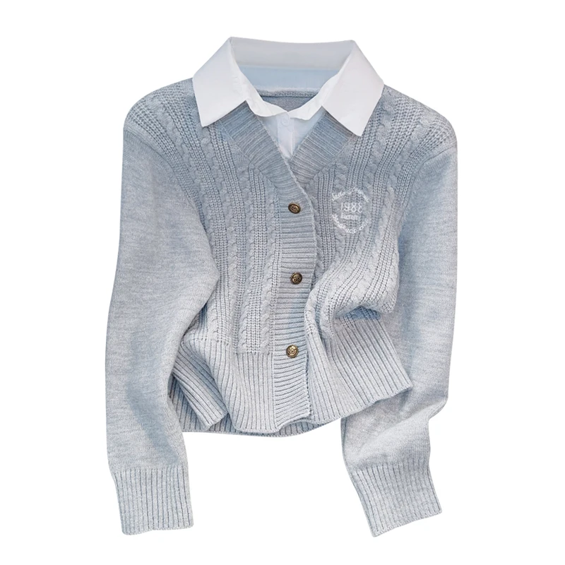 Женский свитер с длинным рукавом вязаный пуловер в стиле пэчворк винтажный