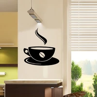 creative coffee cup shape vinyl diy wall window door sticker modern kitchen home decor coffee shop wall stickers decor mural
