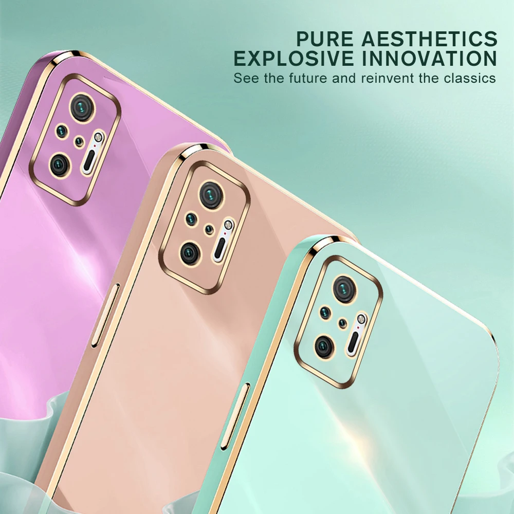 3D Камера Бампер Чехол для Xiaomi Redmi Note 10S 10Pro 10 Pro Max 10T 5G Redmi10 C 10C Электропокрытие мягкий телефонный чехол на note10 s.