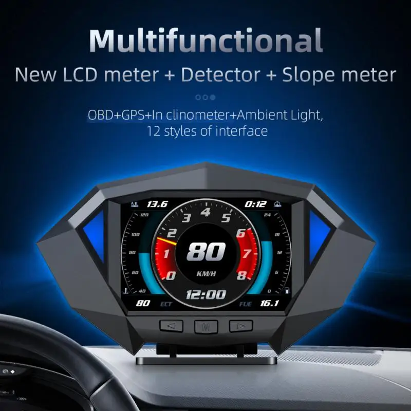 

Светодиодный проектор OBD2 на лобовом стекле, спидометр, умная Цифровая Сигнализация, напоминание, GPS, HUD, автомобильные аксессуары для всех ав...