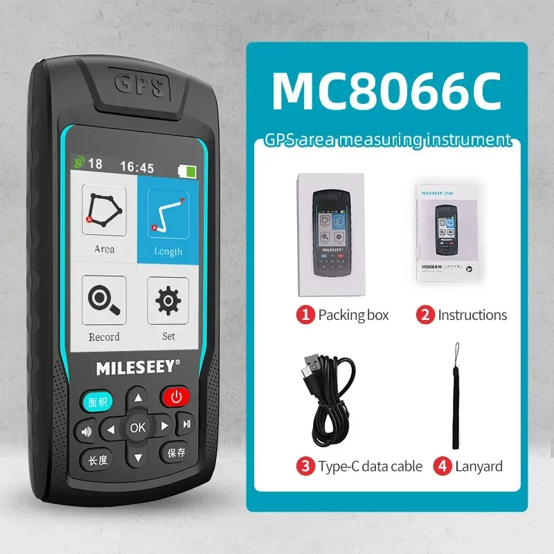 

GPS-измеритель площади плуга MC8066, 2,8 дюйма, ЖК-дисплей