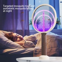 electric mosquito swatter 2 in 1 leak proof abs purple light three layer power grid mosquito killer electric uv light for home